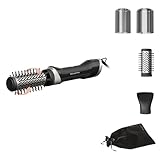 Rowenta Brush Activ' Renewal Rotierende Warmluftbürste, Rechts-/Linkslauf, Keramikbeschichtung, Ionenfunktion, Naturborsten, 2 Temperatur-/Gebläsestufen, Kaltstufe, 1000 Watt, Schwarz, UB9530F0