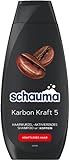 Schauma Koffein-Shampoo Karbon Kraft 5 (400 ml), Haarshampoo mit Koffein aktiviert und stimuliert die Haarwurzel, Shampoo für kraftloses Haar