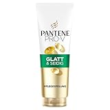 Pantene Pro-V Glatt & Seidig Pflegespülung 350ml für Krauses, Stumpfes Haar. Tägliche Spülung. Mit Pro-Vitamin B5 und Nährstoff-Formel. Ohne Mineralöle und Farbstoffe. Active Nutri-Plex-Technologie