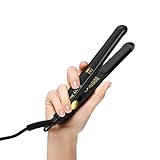 Haarglätteisen Mini Glätteisen für kurze Haare, Tourmalin-Keramik kleiner Haarstraighter, Reisender Mini Haarstraighter mit Etui, automatische Abschaltung, Zweispannig, verstellbare Temperatur