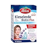 Abtei Kieselerde Biotin Plus - mit Zink für schöne Haut, Haare und Nägel - Depot-Technologie mit Langzeiteffekt - laborgeprüft, vegan - 56 Tabletten