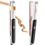 UKLISS Glätteisen Profi, 2 in 1 Haarglätter mit Keramik- & Ionen-Technologie | 30 Sek. Schnellaufheizung auf 260°C, LCD-Display | (100-240V), 120-260℃ Für alle Haartypen
