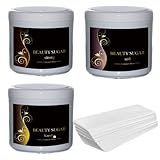 Beauty Sugar Kennenlern Set + 100 Vliesstreifen GRATIS - Zuckerpaste zur Haarentfernung - Alle drei Pasten á 500g - Kennenlernset Sugaring für Intimbereich, Gesicht und Körper