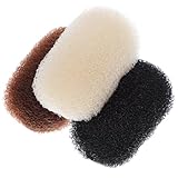 FRCOLOR 3Pcs Bump Up Haar Clip Frauen Schwamm Volumen Bump Insert Haar Styling Werkzeug Haarspange Haar Clip Haar Zubehör für Frauen DIY Frisuren Schwarz Kaffee Beige