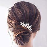 Einfach Braut Kristall Hochzeit Haarnadeln Silber Haarspangen Braut Kopfschmuck Haarschmuck Perle für Frauen und Mädchen (Silber)