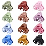 Kavya 12 Stück Haarklammer Klein Octopus, Rutschfeste Haarspangen Damen, Matte Haarklammern Klein Bunte Haarspange Hair clip für Frauen Mädchen Kinder Dünnes Haar Accessoires