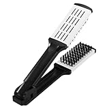 Faletony Haarglättungsbürste Doppelseitige Haarbürste, Wildschweinborsten, Haar Glättungsbürsten Klemme Haarstyling-Bürste, Kammshaarstyling Werkzeug für Haarglätter und Haartrockner