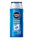 NIVEA MEN Strong Power Shampoo (250 ml), kräftigendes Haarshampoo ohne Silikone und Mikroplastik, Männer Shampoo mit Meeresmineralien und pH-optimierter Formel