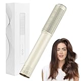 Ionen Glättbürste, Banaone 2-in-1 Lockenbürste & Haarglätter Bürste, 20s Schneller Keramikerwärmung, Verbrühungsschutz, 6 Wärmestufen, 120°C-220°C, Professionelles Haarwerkzeug, Geschenke für Frauen