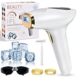 NIKYJM IPL Geräte Haarentfernung Laser mit Kühlfunktion, 3 Erweiterte Funktionen HR/SC/RA, 9 Energiestufen, 999,999 Lichtimpulse Laser Haarentfernun für Männer/Frauen/Gesicht/Bikini/Körper (Weiß1)