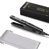 Melydo Mini Glätteisen 1,8cm – Schnellaufheizung 210°C, Keramik Platten, Reise Haarglätter für Kurzhaar & Pony, 100-240V + Tasche (Schwarz)