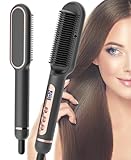 Vankarr Glättbürste Ionen Haarglätter Bürste Elektrisch Glättungsbürste Hair Straightener Brush Mit Verbrühungsschutz, 20s Schnelles Aufheizen, 9 Temperatureinstellungen