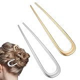 Hanyousheng 2Pcs U Förmige Haarnadeln, 14cm Groß Haarnadeln aus Metall, Hairpin Clip, Metall U-Förmige Haarpin, Geeignet für Damen Mädchen Frauen, für Zeremonien, Abschlussfeiern, Exquisite Anlässe