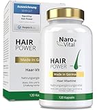 NaroVital Haar-Vitamine - Hochdosiert mit Biotin, Zink, Selen, OPC, Hirse-Extrakt (reich an Silizium und Kieselerde) - 120 Kapseln (2 Monate) - Haar- & Bartwuchs - Frauen und Männer