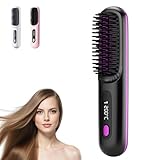 Go Brush Pro,Tragbare Glättungsbürste für Haarstyling,GoBrush Pro Hair,Wiederaufladbare beheizte Stylingbürsten für Reisen,Haarfreundliches & Langlebiges Design (Schwarz)
