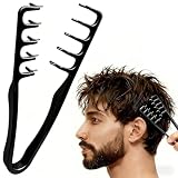 ROMANVIC Texturierkamm für Friseure, breite Zähne, charmantes Volumen, Haarstyling-Werkzeug, Nahtabdeckung, Ponykämme, für Männer, Pony, Friseure, Schwarz