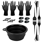 Kakveiai 19 Stück Haarfärbepinsel Set, Haar Färben, Kopfhaut Massagebürste, DIY Salon Haarfärbemittel, Friseur Zubehör