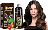 Haarfärbeshampoo Dunkelbraun für Gegen Graue Haare, Hair Dye Shampoo, Hair Color Shampoo, Natürliche Sofort Haarfarben Farbshampoo, Haarfarbe Shampoo, Instant Black Hair Shampoo für Männer und Frauen