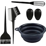 Lxtness 5 Stk Haarfärbepinsel Set, Haare Färben Zubehör, Haar Färben Färbung Tool, Farbpinsel Haare,mit Bürstenkamm, Haartönungsschale, Haarfärbekamm für DIY Haarfärbemittel Salon Friseur Werkzeug Far