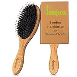 lampox® Bambus Haarbürste mit Wildschweinborsten Kopfmassage Haarpflege, Entwirrbürste für lange Haare & Locken von Damen, Herren & Kinder, Massagebürste für die Kopfhaut, Detangler