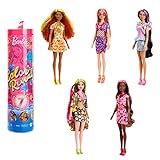Barbie Colour Reveal, Color Reveal Barbie mit blonden und roten Haaren, 7 Überraschungen, Farbwechsel der Sweet Fruit Serie, 1x Barbiepuppe, Geschenk für Kinder, Spielzeug ab 3 Jahre,HJX49