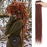 Leeven 24 Zoll Copper Red Dreadlock Extension 10 Strands Synthetic Handmade Crochet Dread Locs 0.6 Width Dreads Extensions Hippie Single Ended Dreadlock /350#