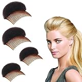 QIUMING 4 pcs Volumen Bump Insert Haar Clip unsichtbare falsche Haarspange Haar Pad Zubehör für Frauen Schaumstoff Haarklammer Puffhaarkopfkisse Flauschige Haarpolster für Frauen und Mädchen (A)