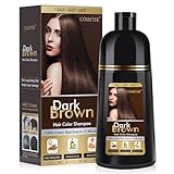 Dunkelbraun Haarfärbeshampoo für Graues Haar, Sofort Haarfarben Shampoo für Männer und Frauen, Hair Dye 3 in 1, Hair Color Shampoo 500ml