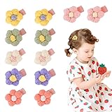 12St Baby Haarspangen, Plüsch Blume Haarspange Süße Haarnadeln Baby Haarnadel Kleine Plüsch Haarspangen Mädchen Niedliche Haarnadeln Haarschmuck für Baby Mädchen