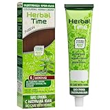 Herbal Time Natürliche Haarfarbe mit Henna Farbe Schokolade Nº 6 | Henna haarfarbe | Temporäre Haarfarbe | Ohne Ammoniak, Sulfate, Parabene | Natural Hair Colour | Colour 100% Vegetable | 75ml
