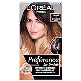 L'Oréal Paris Permanente Haarfarbe, Haarfärbeset mit Coloration, Anti-Gelbstich Balsam und Experten-Bürste, Für hellbraunes bis braunes Haar, Préférence Ombré