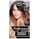 L'Oréal Paris Permanente Haarfarbe, Haarfärbeset mit Coloration, Anti-Gelbstich Balsam und Experten-Bürste, Für hellbraunes bis braunes Haar, Préférence Ombré