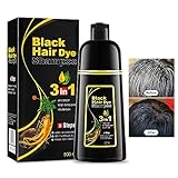 Schwarzes Haarfärbeshampoo Sofort-Haarfarben-Shampoo Haarfärbemittel Haarfärbung Color Shampoo langanhaltende Farbe für Männer und Frauen 500ML