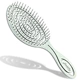 Ninabella Bio Haarbürste ohne Ziepen für Damen, Herren & Kinder - Entwirrbürste auch für Locken & Lange Haare - Einzigartige Profi Detangler-Bürste mit Spiralfeder Grün