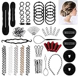 Scettar 60Pcs Haare Frisuren Hilfe Set, Haar Accessoires Styling Werkzeug Kit, Haar Styling Hilfsmittel Set für Mädchen langes Locken Haar DIY Styling Haar Zubehör