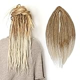 10 Stränge/Pack Synthetische Dreadlocks Verlängerungen Dünne 0,6cm Gehäkelte Geflochtene Haare Weiche Dreads Einseitige Dreadlocks Reggae Hip-Hop Hippie Stil (20INCH-Double Ended, MT27-613#)