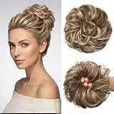 JJstar Haarteil Mit Gummiband, Groß Dutt Haarteil Gelockt Haargummi Mit Haaren Hochsteckfrisuren Haarverlängerung Messy Bun Haarteile für Damen Mädchen Pferdeschwanz