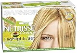 Garnier Strähnchen Set, Creme Highlights Set 1 für helle Strähnchen, Strähnen Set zum selber machen für hellblondes Haar (mit Avocado-Öl), Nutrisse, Blond, 1 Stück