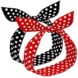 Haarbänder, Retro, gepunktet, für Weihnachten, bedruckt, Vintage, für Damen und Mädchen, 2 Stück