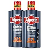 Alpecin Coffein-Shampoo C1, 2 x 600 ml - Haarwachstum stimulierendes Haarshampoo gegen erblich bedingten Haarausfall bei Männern - Zur Verbesserung des Haarwachstums