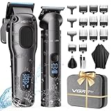 VGRPRO Haarschneidemaschine für Männer Professionell, Kabellose Haarschneidemaschine profi zum Haareschneider, Haarschneider Herren und Trimmer Set, Elektrischer Trimmer Herren mit Paket Box(Gray)